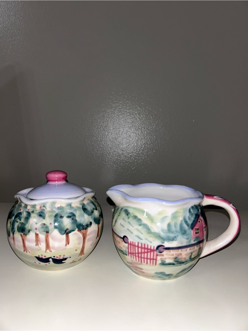Vintage Michal Sparks Sugar Creamer Ceramic HandPainted Estate Of Mind Cottage